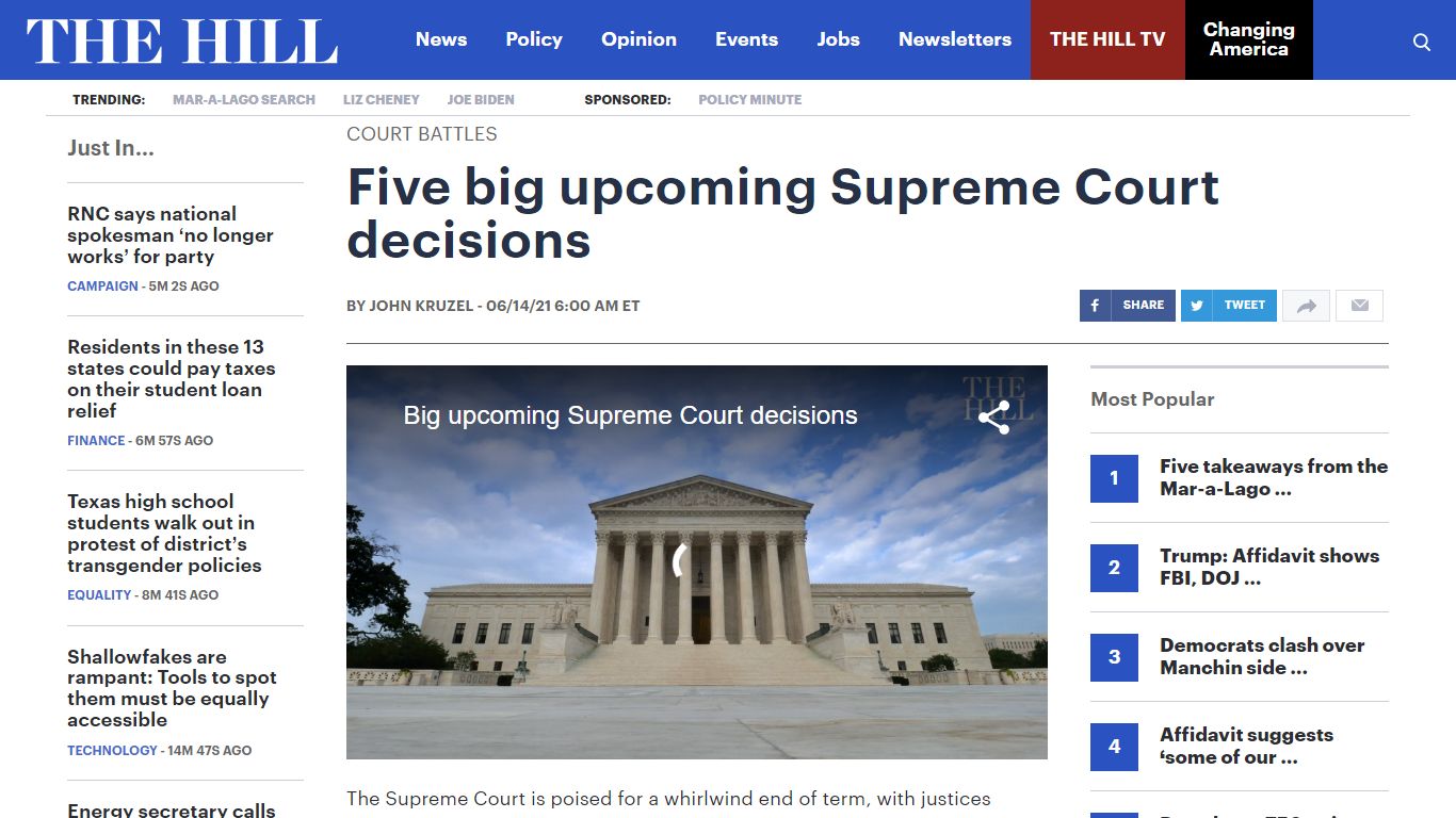 Five big upcoming Supreme Court decisions | The Hill